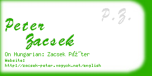 peter zacsek business card